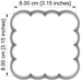 Cutter - Square 4-Waved 8 cm
