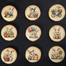 Print Center - French Macarons Printed Shells - Easter Rabbits18 pcs.