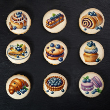 French Macarons Printed Shells - Sweets 18 pcs.