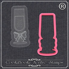 Cutter with Acrylic Stamp - Wedding Wine Glass