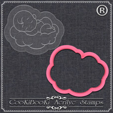 Cutter with Acrylic Stamp - Sleeping Baby On A Cloud