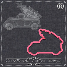 Cookie Cutters - Acrylic Stamp With Cutter - Christmas Truck