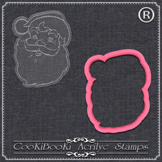 Acrylic Stamp With Cutter - Santa's Head