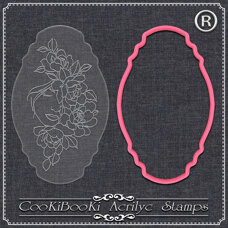 Cookie Cutters - Acrylic Stamp With Cutter - Silhouette - Floral Lady
