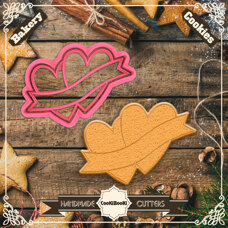 Cookie Cutters - Cutter&Stamp - Double Heart With Label
