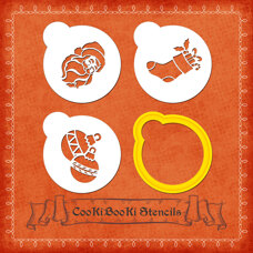 Шаблони с рамка Коледа No. 1 - кръгли - 6 см