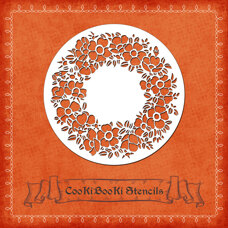 Silicone Stencil - Flower Wreath No. 01
