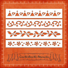 Silicone Stencil - Christmas Boarders No. 01