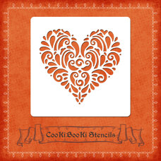 Silicone Stencil - Decorative Heart No. 01
