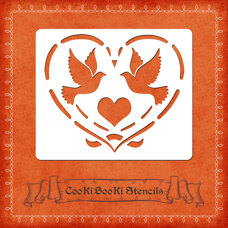 Silicone Stencil - Birds Heart No. 01