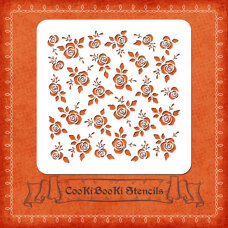 Silicone Stencil - Leaf Roses