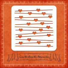 Silicone Stencil - Lines with Hearts