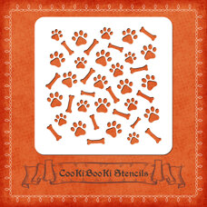 Decoration Materials - Silicone Stencil - Paws and Bones