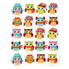 Christmas and Winter - Edible Stickers - Christmas Owls
