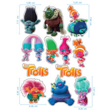 Sugar Stickers - Edible Stickers - Trolls #01