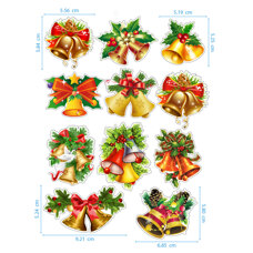 Edible Stickers - Christmas Bells No. 01