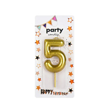 Party Candle Five - Gold 5 cm