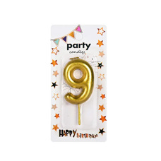 Party Candle Nine - Gold 5 cm