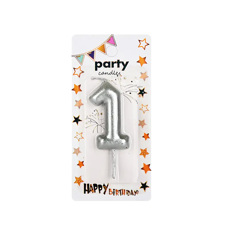 Аксесоари за украса - Декоративна свещ Party - единица сребърна 5 см