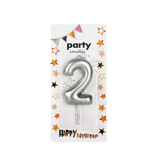 Аксесоари за украса - Декоративна свещ Party - двойка сребърна 5 см