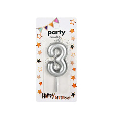 Party Candle Two - Silver 5 cm
