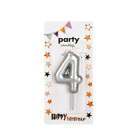 Декоративна свещ Party - четворка сребърна 5 см