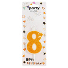 Декоративна свещ Party - осмица златна брокатена