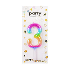 Party Candle Zero - Rainbow Three