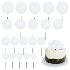 Decoration Materials - Cake Toppers – Decorative White Foam Balls, 20 pcs