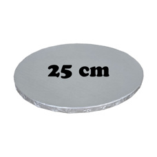 Cakes and Muffins - Cake Lightweight Board Round - Silver 25cm