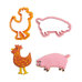 Decora Farm Animal Pastry Cutters Set/4 