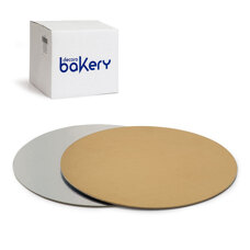 Cakes and Muffins - Cake Board Rectangular Silver/Gold Thin Bakety 28 cm