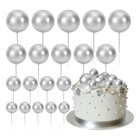 Cake Toppers – Decorative SilverFoam Balls, 20 pcs