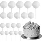 Cake Toppers – Decorative White Sparkle Foam Balls, 20 pcs