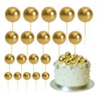 Cake Toppers – Decorative Gold Foam Balls, 20 pcs
