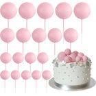 Cake Toppers – Decorative Light Pink Foam Balls, 20 pcs