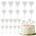 Cake Toppers – Decorative White Foam Hearts, 20 pcs