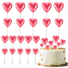 Cake Toppers – Decorative Red Foam Hearts, 20 pcs