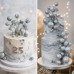 Silver Glitter Foam Balls on Wire Stems – 20 mm, Set of 20