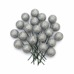 Silver Glitter Foam Balls on Wire Stems – 20 mm, Set of 20