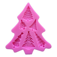 Modeling Molds - Silicone Mold - Funky Christmas Trees 6 cav.