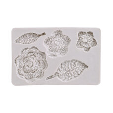 Silicone Mold - Knitted Flowers and Leaves