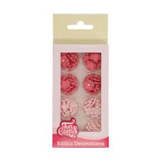 Захарна декорация - Захарни фигури FunCakes - розови мини цветчета - 64 бр.