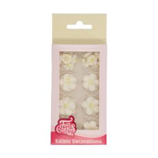 Захарна декорация - Захарни фигури FunCakes - бели/жълти маргаритки микс - 32 бр.