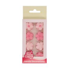Захарна декорация - Захарни фигури FunCakes - розови цветчета - 24 бр.