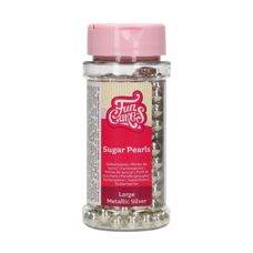 FunCakes Sugar Pearls Large Metallic Silver 80 g