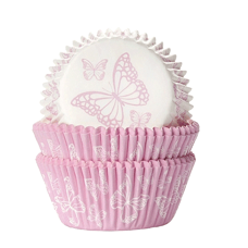 Cakes and Muffins - Baking Cups Butterfly Pink pk/50