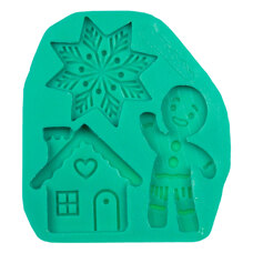 Silicone Mold - Gingerboy, House, Snowflake