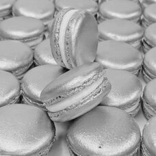 French Macarons Shells - Silver Metallic - 24 pcs.