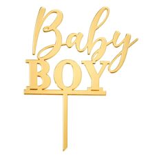 Cake Topper Gold - Baby Boy
